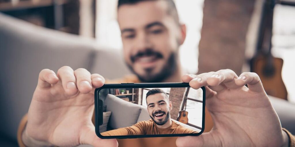 Filming a video on a smartphone