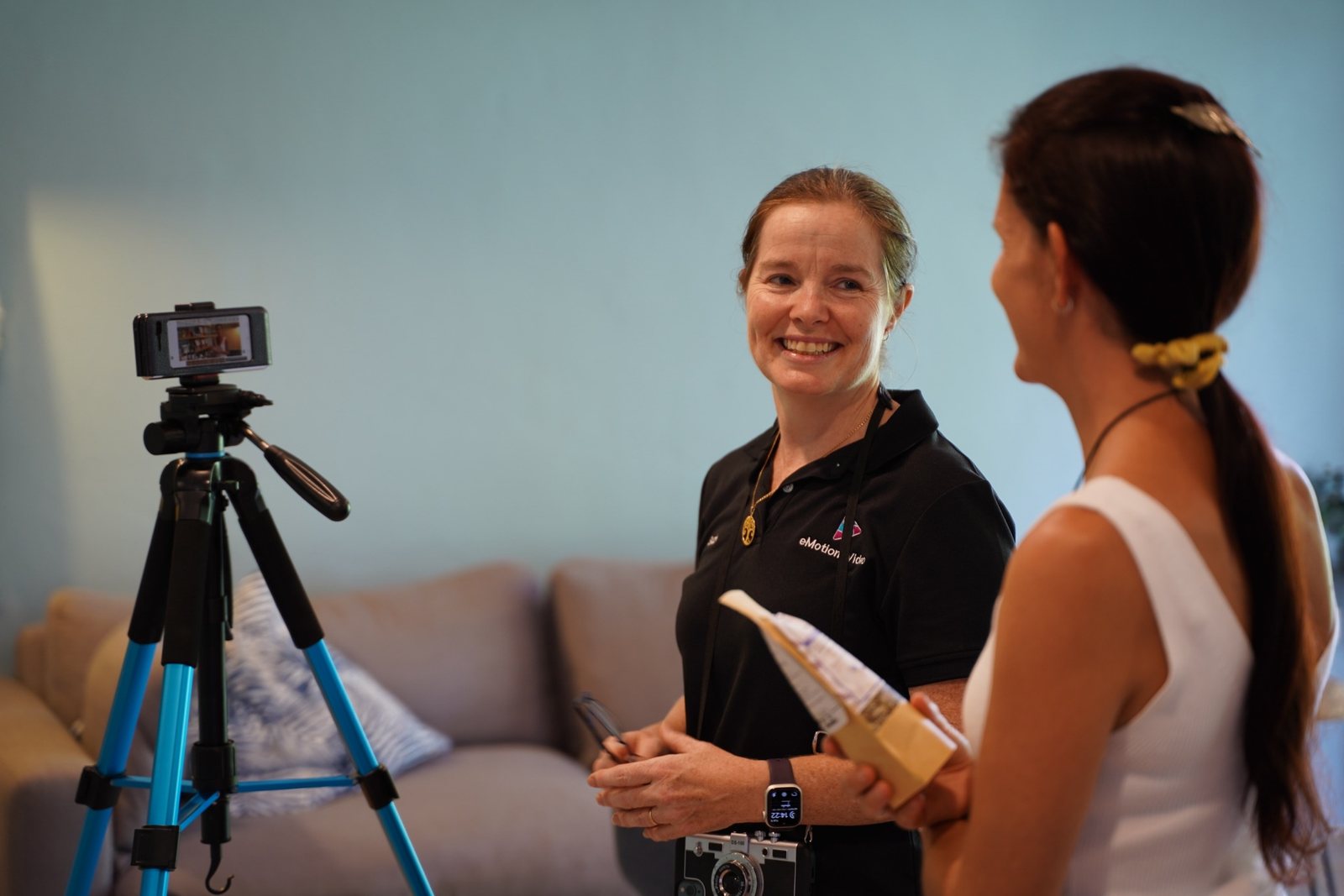 Suzie talking through a client's video and AI training needs